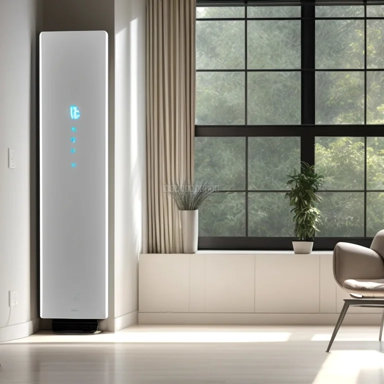 Climatiseur intelligent AirSage installé dans un salon moderne